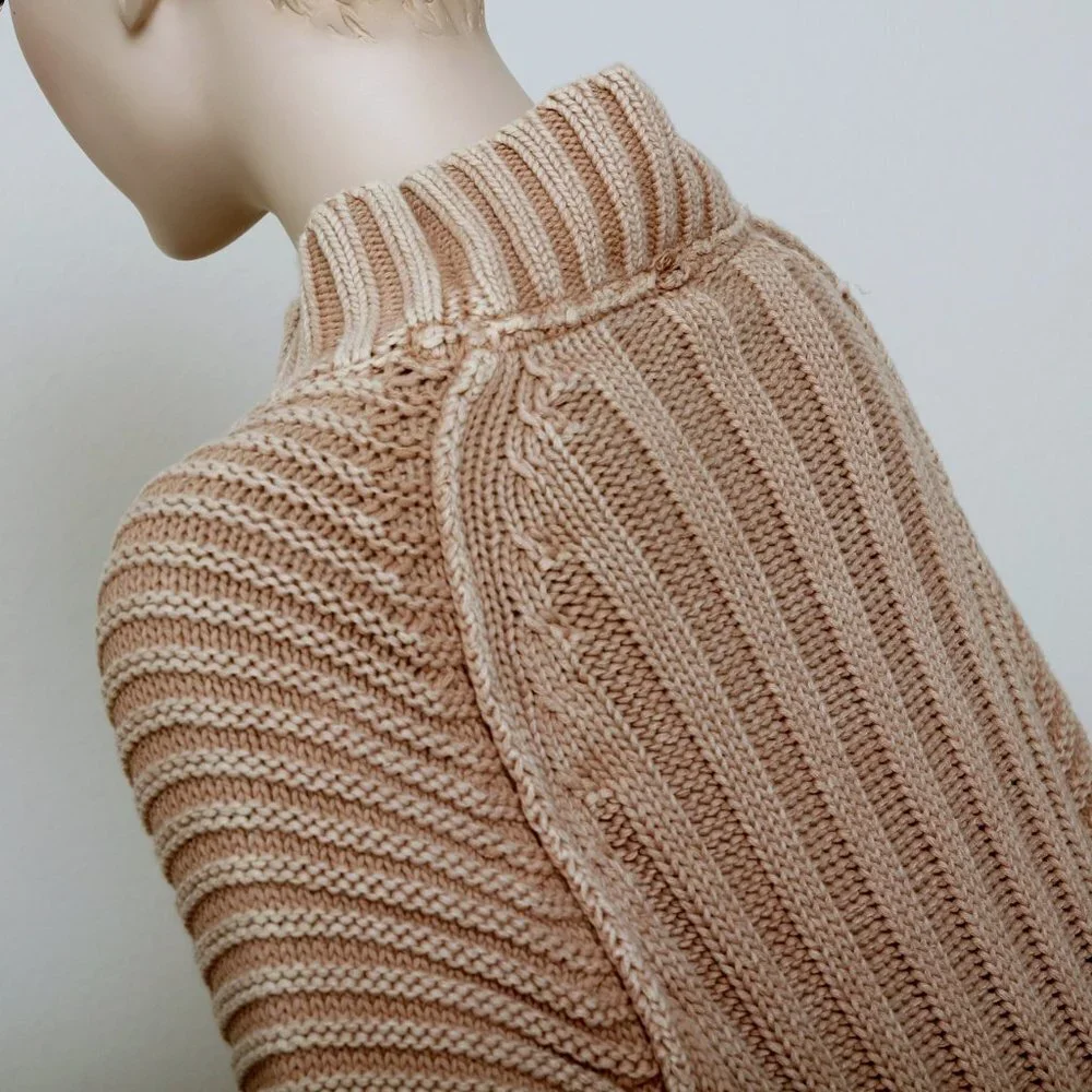 Free People Sweetheart Mock Neck Dolman Sleeve‎ Knit Sweater Tan Women Size SP